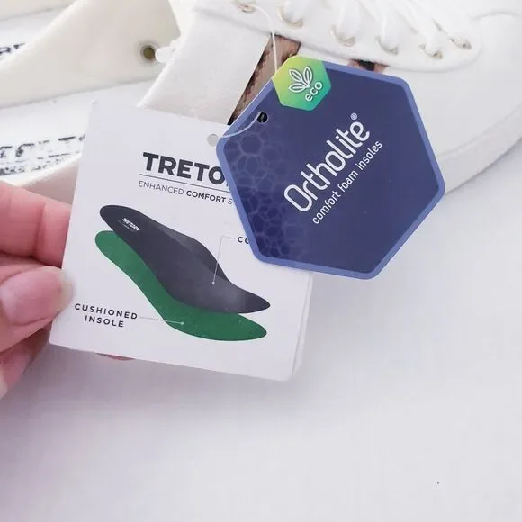 💥SOLD💥Tretorn Easy Nylite Canvas Lace Up Slip On Sneakers Mule Leopard Size 7 - Picture 9 of 11